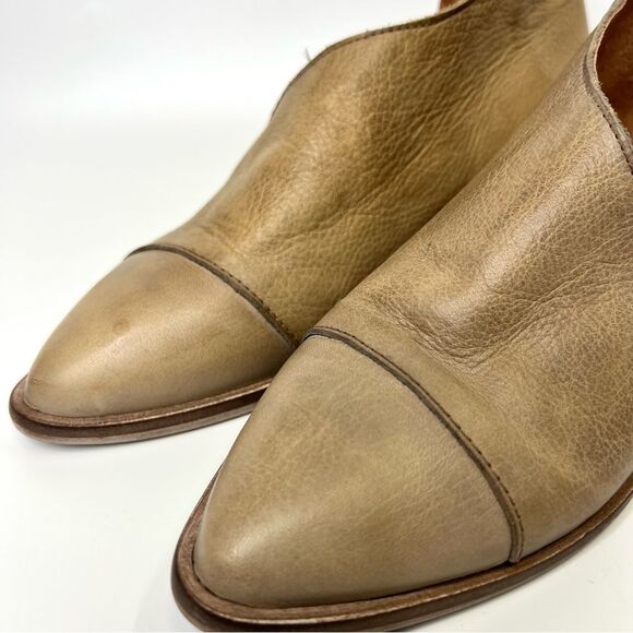 Free People Royale D’Orsay Pointed Toe Leather Flats 36/6 Taupe - Picture 4 of 16